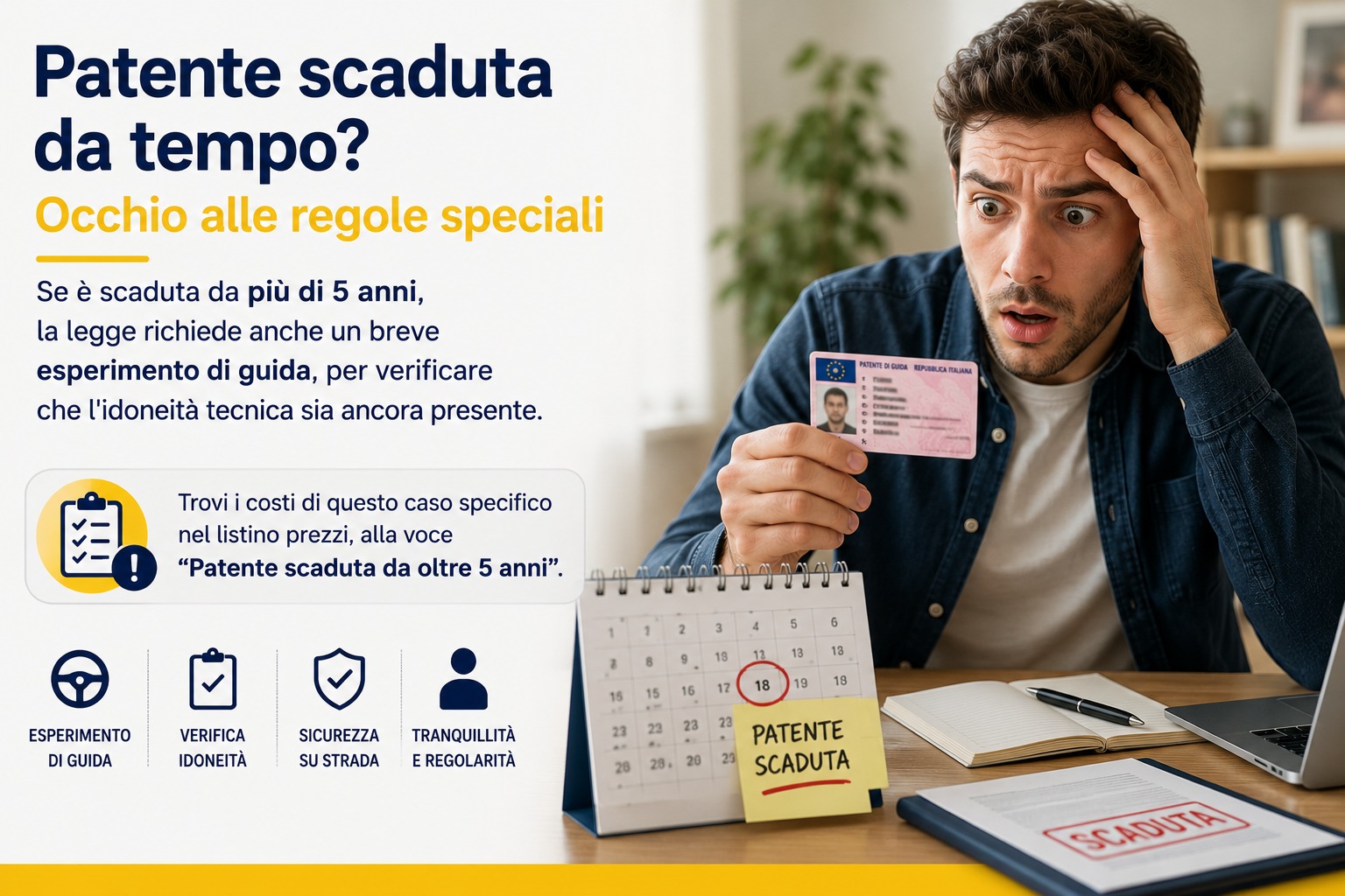 Persona sorpresa mentre controlla la scadenza della propria patente di guida